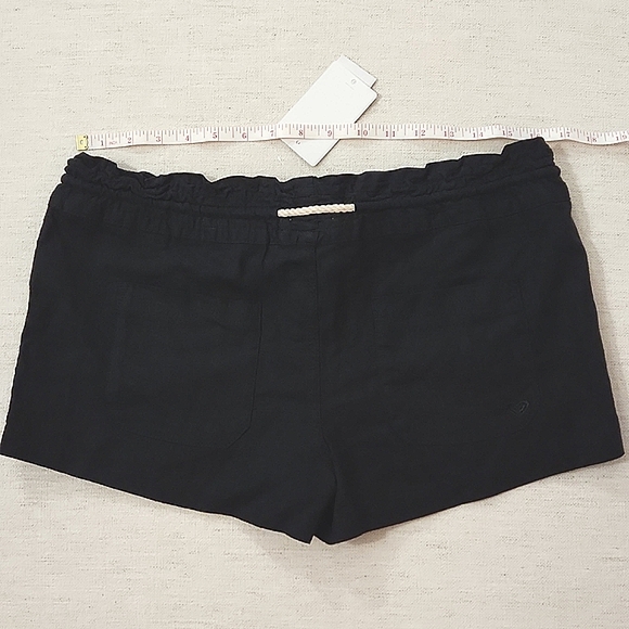 ROXY Black Linen Drawstring Shorts - Picture 5 of 7